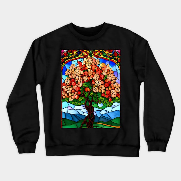 Stained Glass Apple Tree Crewneck Sweatshirt by Chance Two Designs